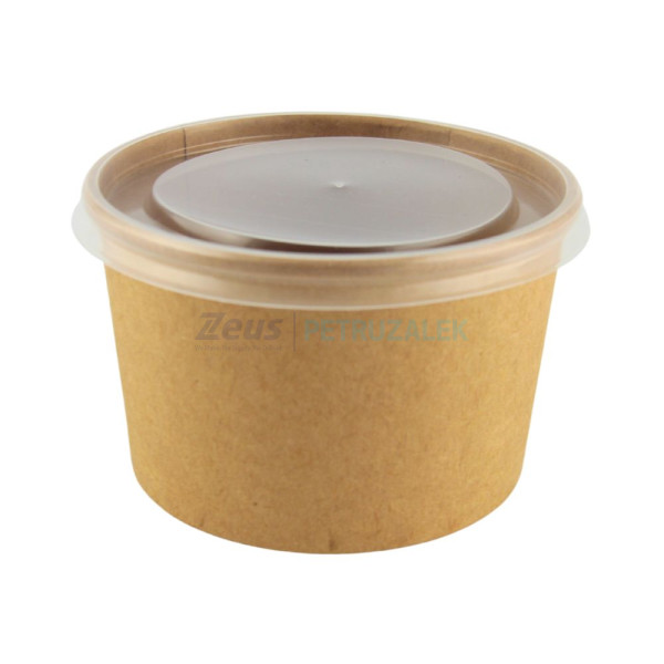 Контейнер  крафт 16oz з кришкою РР d-111мм/500шт
