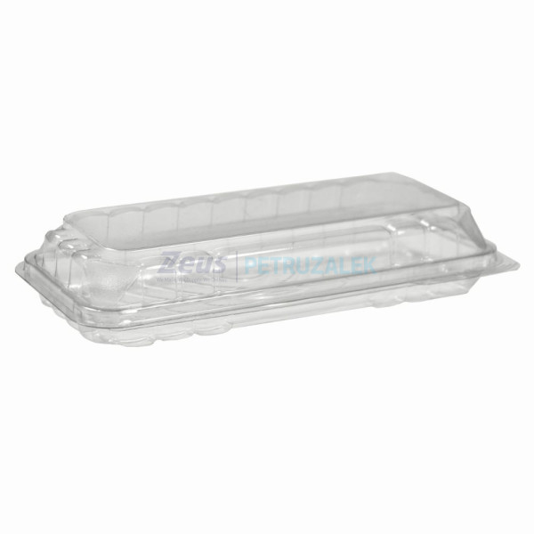 Контейнер PET SL612-1 прозрачный с откидной крышкой 205х85х35/420шт