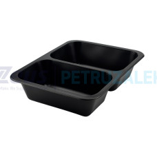 Контейнер PP 3448L T 2-во секційний  227х178х50 чорний/600шт