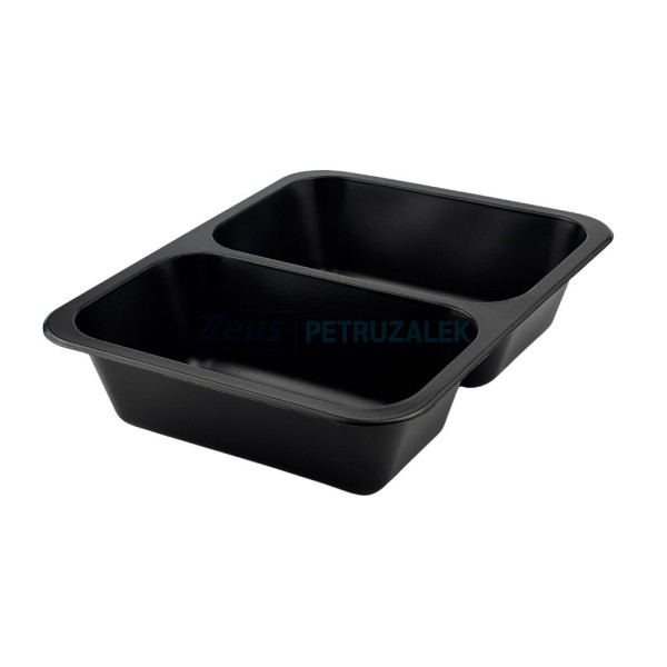 Контейнер PP 3448L  T 2-ух секционный 227х178х50 чёрный/600шт