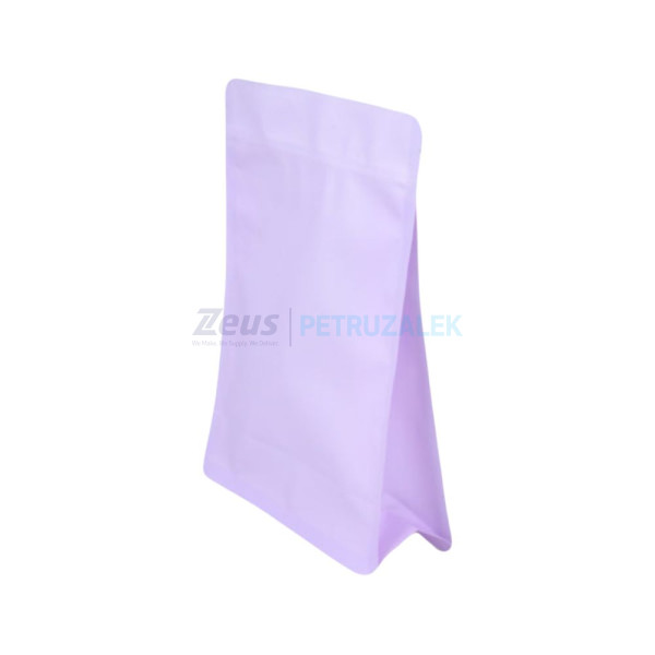 Пакет Flat Bottom лавандовый матовый с zip-замком 155×195+60 мм/500 шт